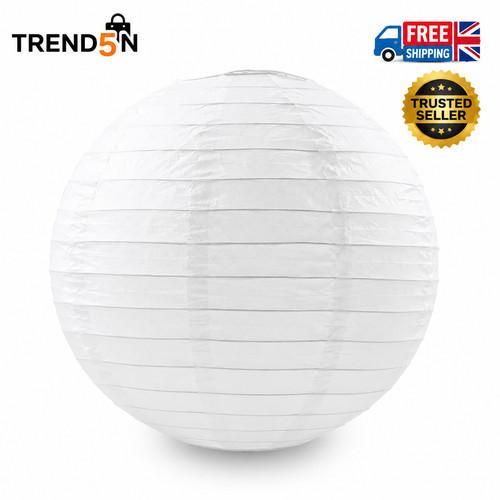 30cm white paper lampshade - white,