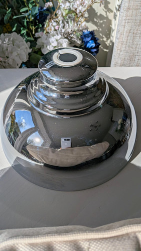 Silver glass bowl lampshade - bowl,