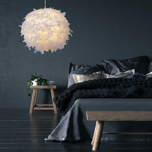 Gigi fluffy feather light lamp - gigi, light/lamp