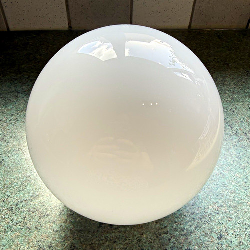 White opal glass globe - white,