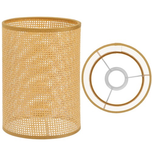 Rustic rattan drum lamp - drum, shade