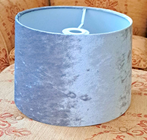 Grey velvet drum - lampshade, e27