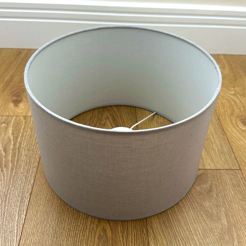 Grey fabric drum lampshade - drum,
