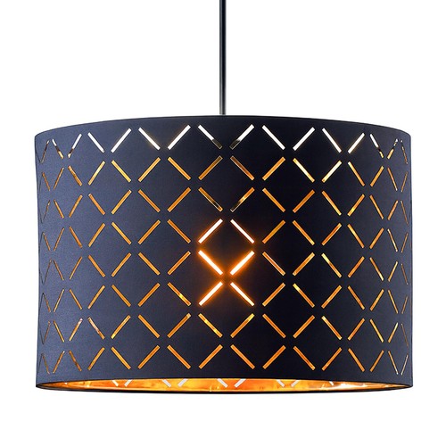 Fabric drum light shade black - fabric,