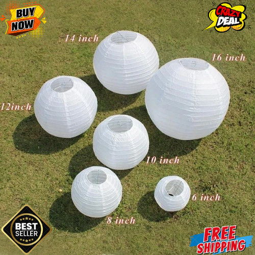 30cm white paper lampshade - paper,