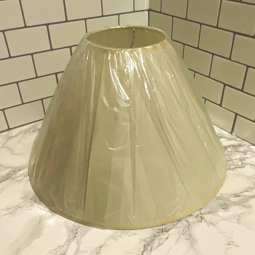 Beige fabric bell lampshade - fabric,