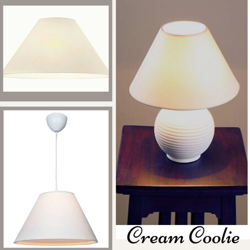 Cream cotton coolie lamp shade - cream,