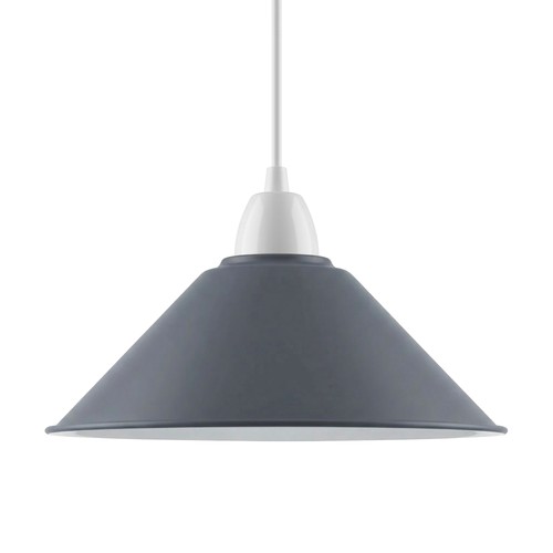 Grey metal cone lampshade - grey, easy
