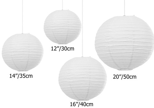Round white paper light - paper, shade