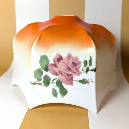 Vintage glass white orange - white, &