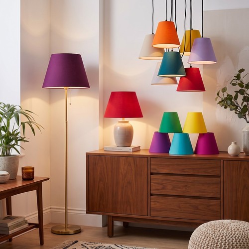 Cotton coolie lampshade - cotton,