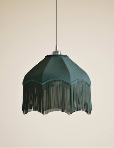 Fringed velvet lamp shade - m&s,
