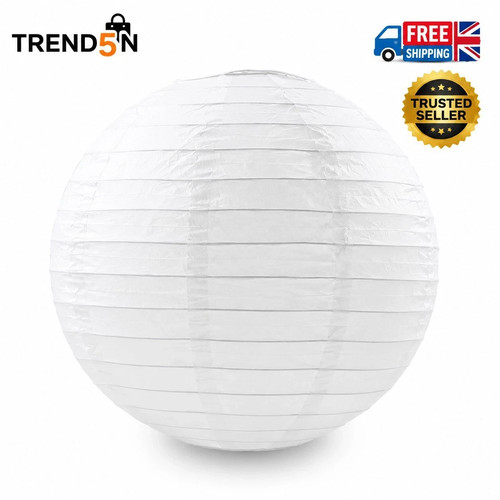 30cm white paper lampshade - white,