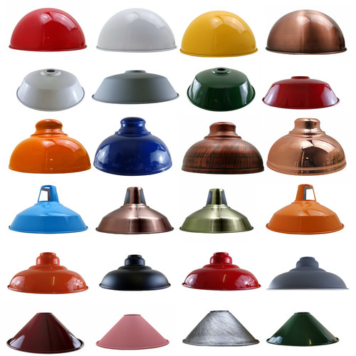 Vintage metal lamp shade - vintage,